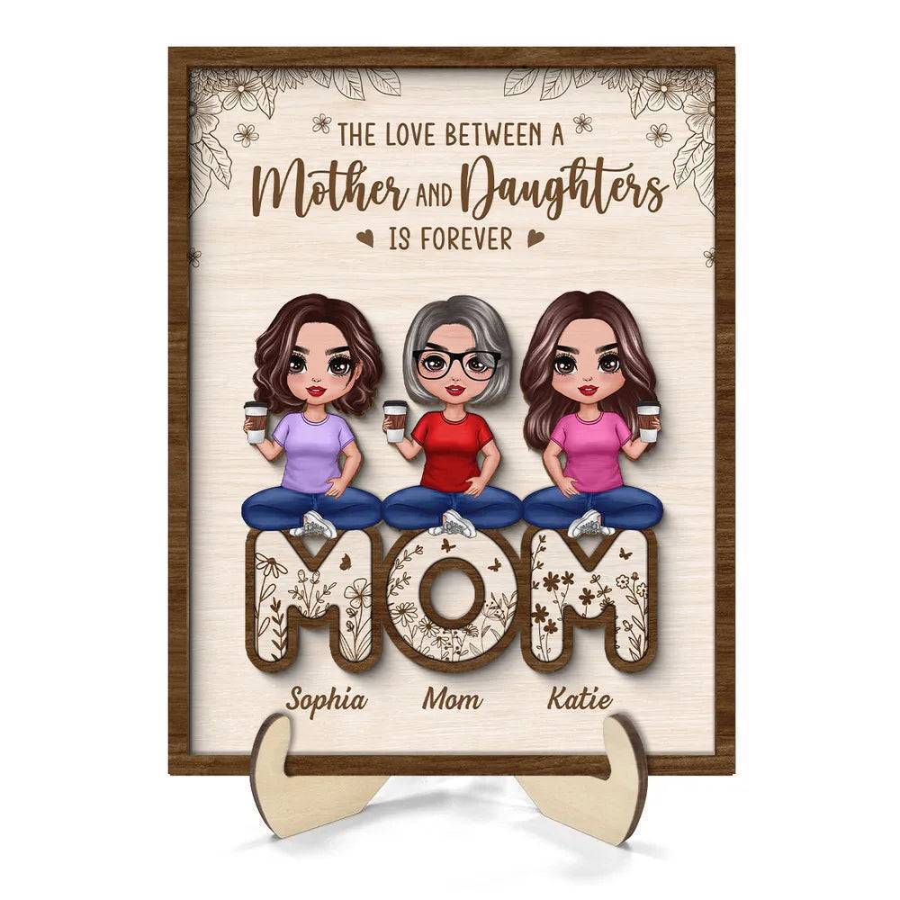Together with Mom - 'Mother & Daughters' United Wooden Plaque - A Heartfelt Gift for Mother's Day