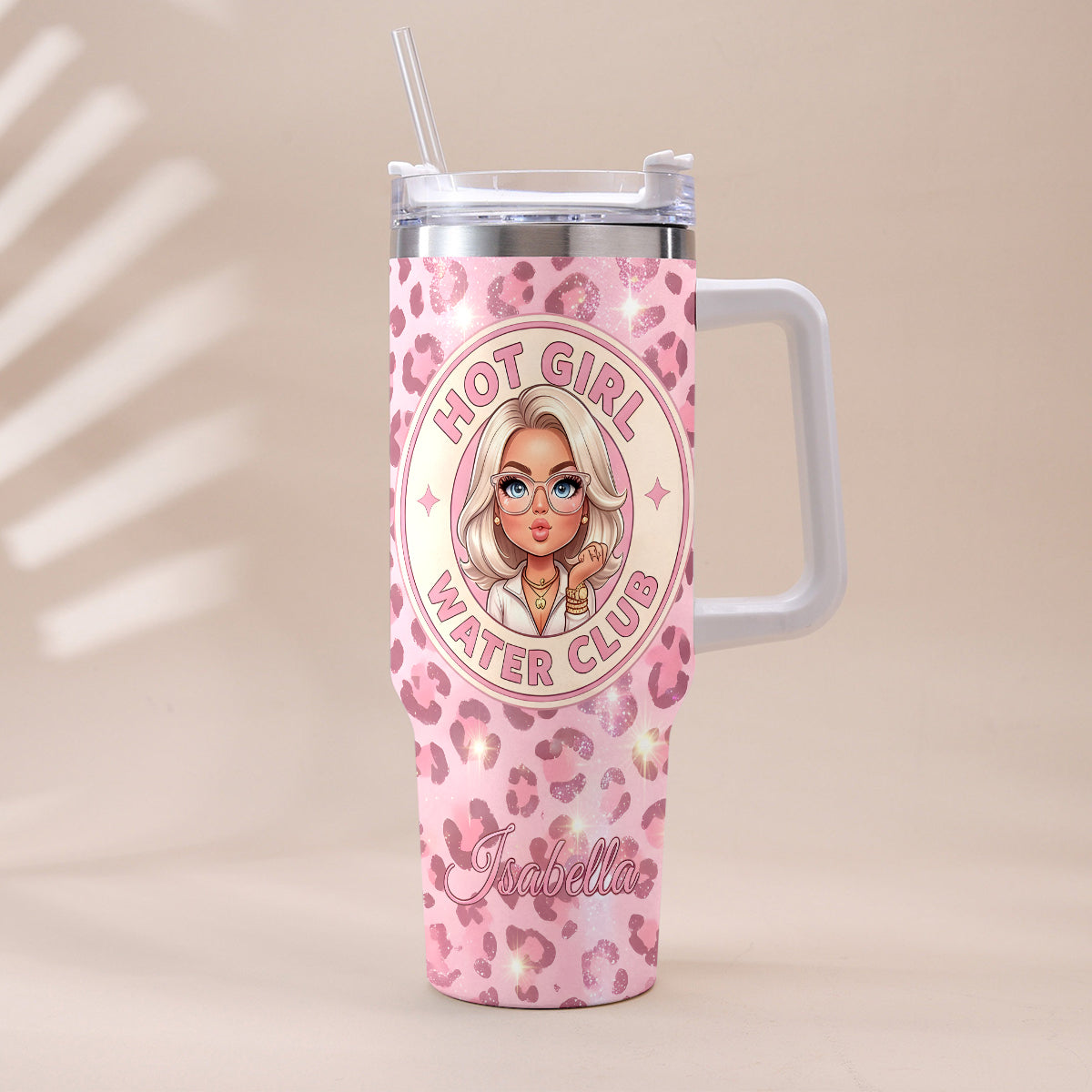 Hot Girl Water's Club, Gift for Women - Personalized Self love Tumbler With Plush Charm