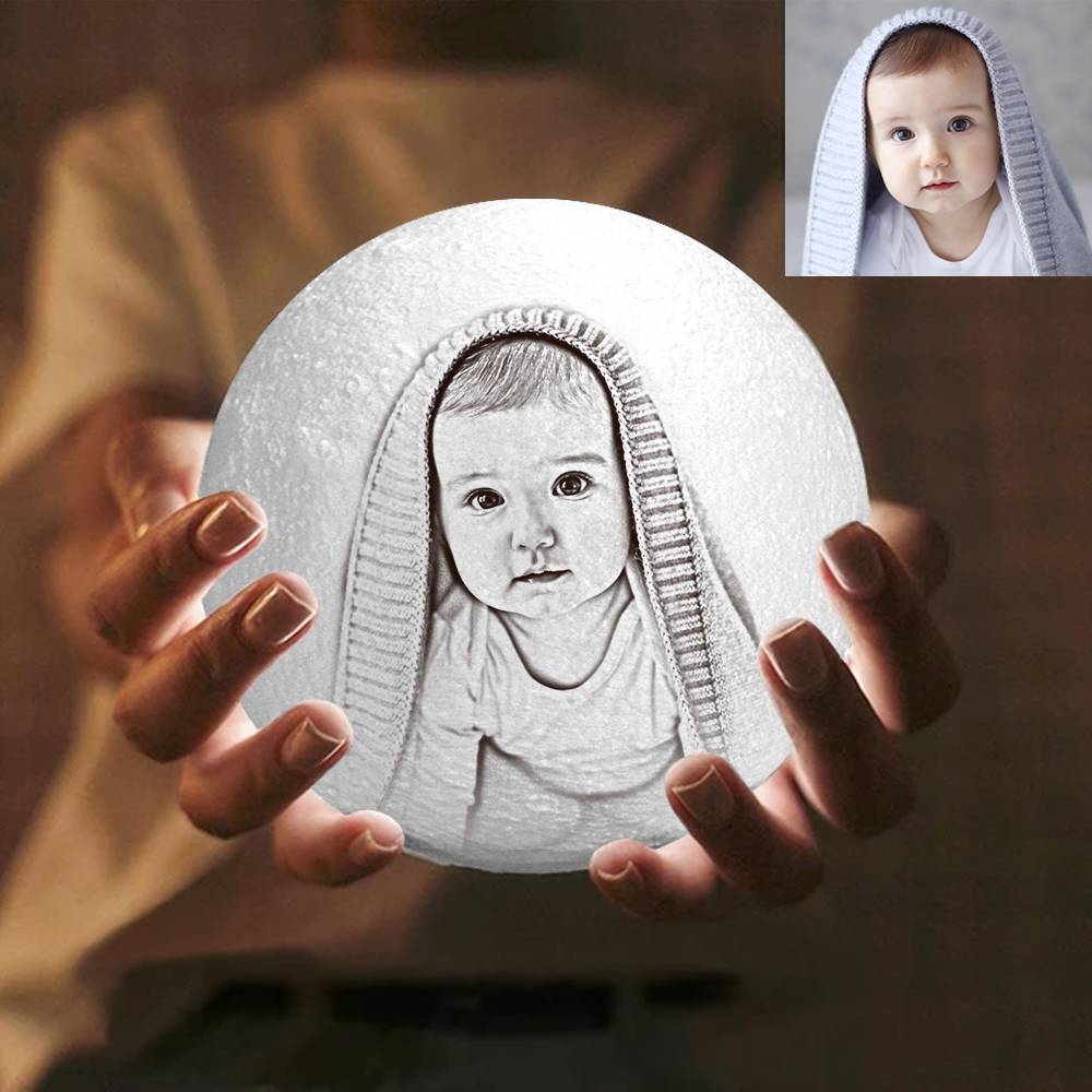 Any Photo - gift for cat lover, dog lover - Personalized Photo Moon Lamp