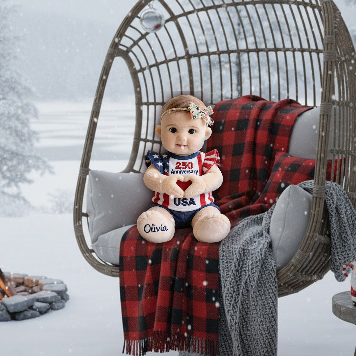 250 Anniversary Keepsake Gift - Personalized Kid Premium Faux Fur Pillow