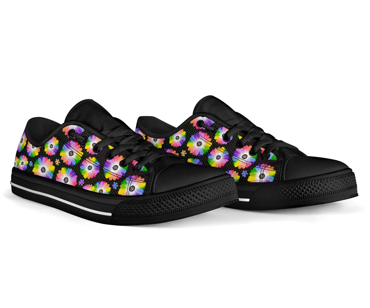 Autism Colorful Daisy Autism Awareness Low Top Shoes 0622