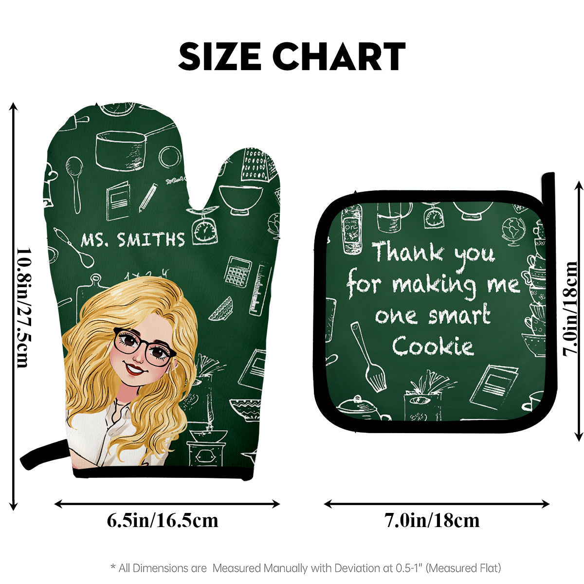 How Sweet It Is To Be Taught By You - Personalized Teacher Oven Mitts & Pot Holder Set