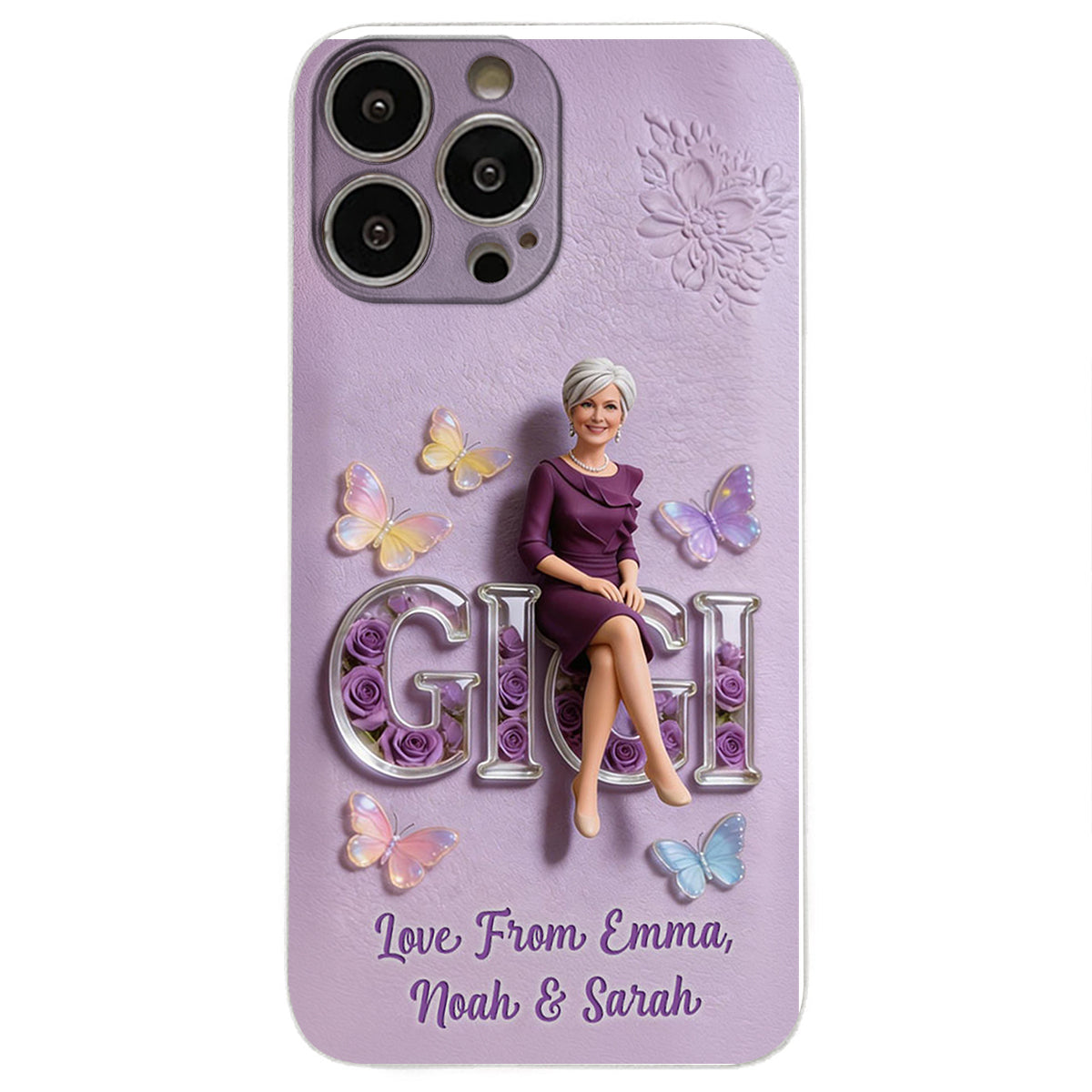 Custom Any Photo - Personalized Mother 3D Embossed Leather Phone Case