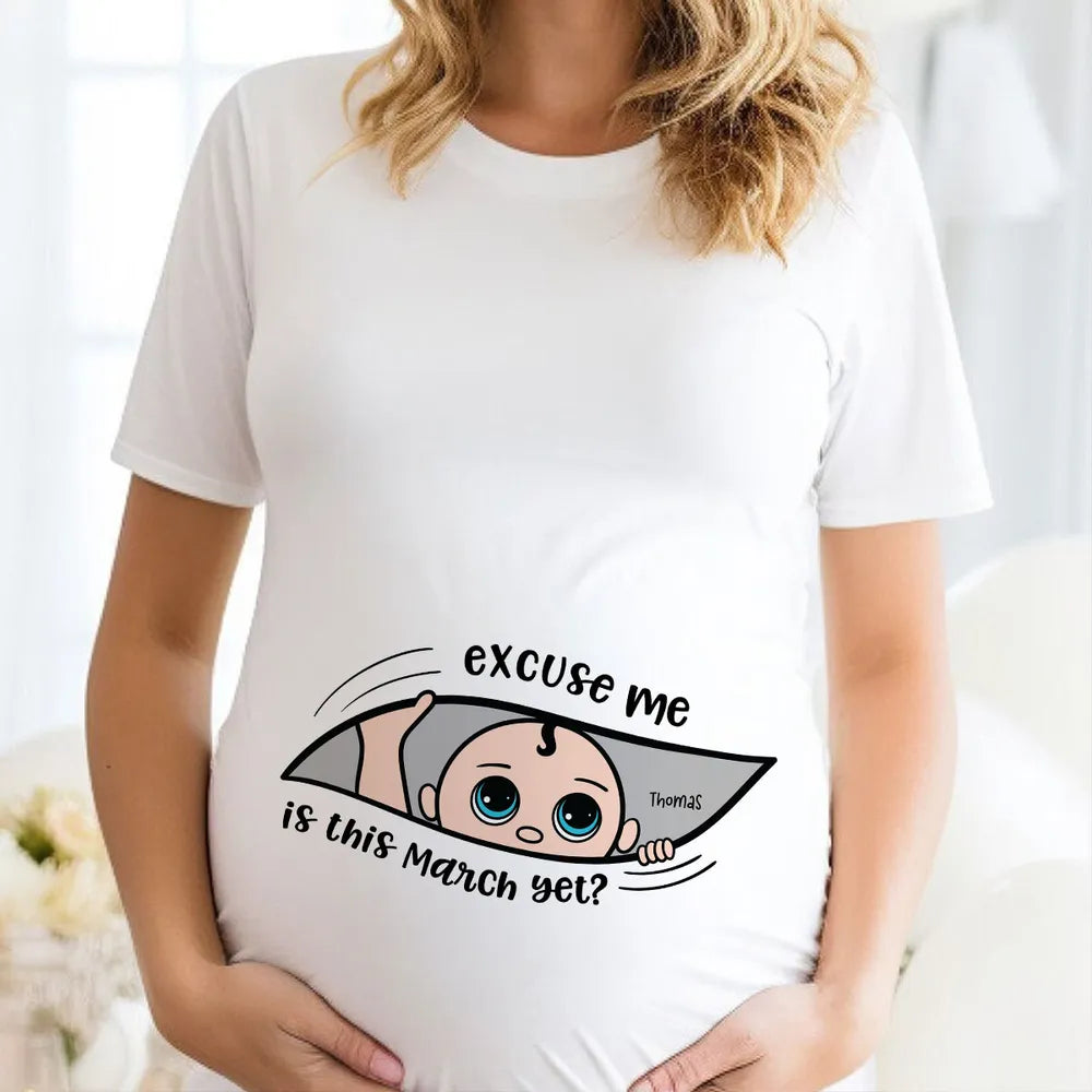 Funny Pregnancy T-Shirt – Customizable “Baby Is Coming” Women’s Tee, Hoodie & Sweatshirt, Perfect Gift for Moms-to-Be
