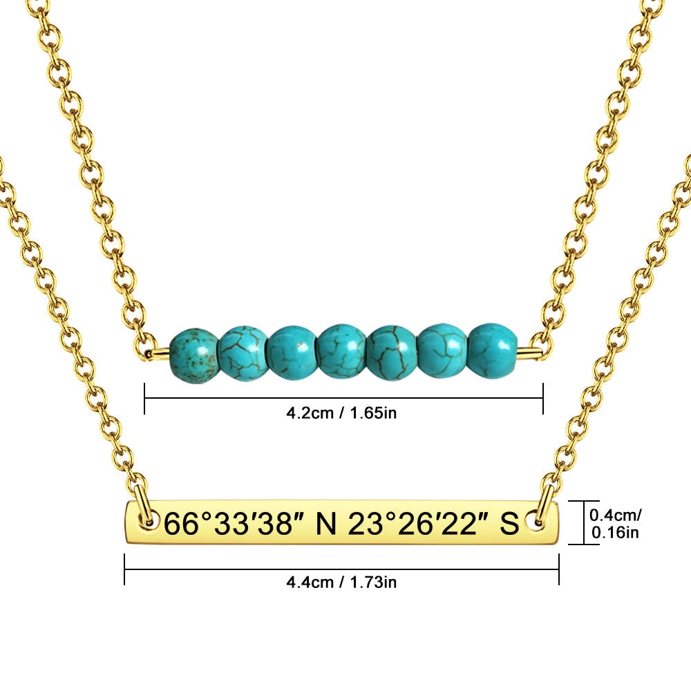 Coordinates Charm - Personalized Coordinates Necklace