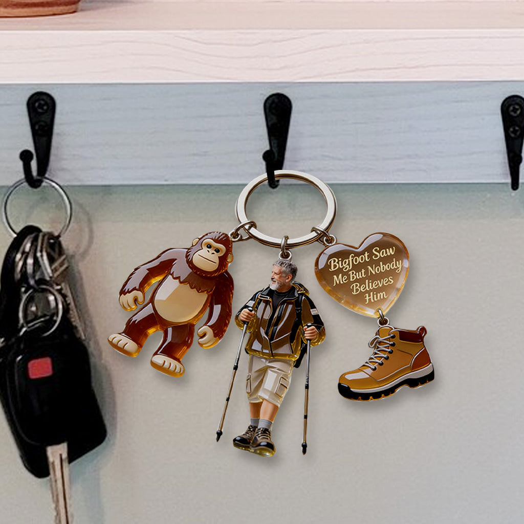 Custom Any Photo - Personalized Hiking Premium Keychain With Charms