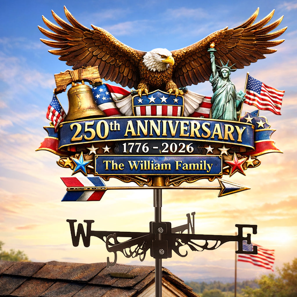 250th Anniversary, Eagle 250 Years of Freedom - Personalized Patriot Weather Vane