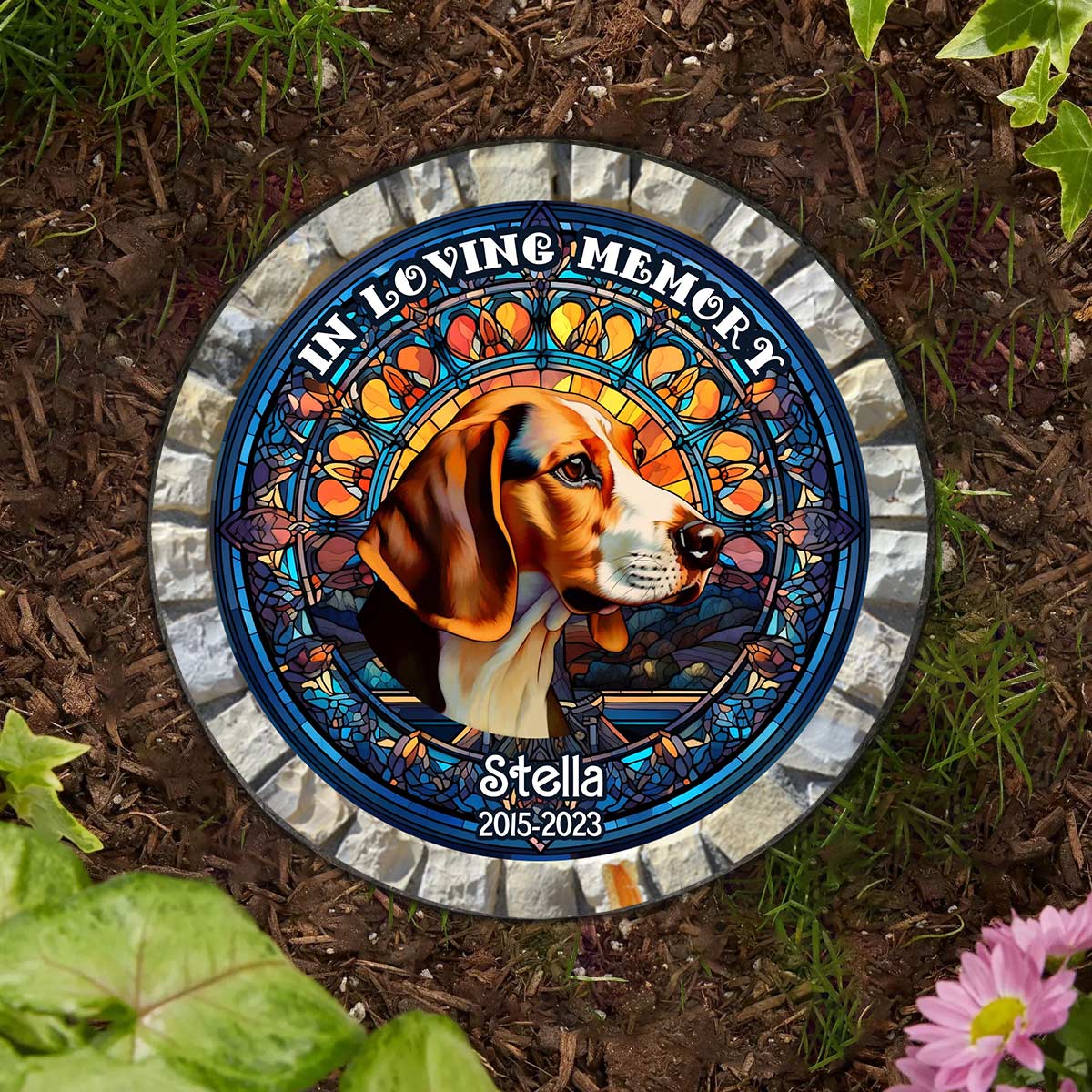 In Loving Memory - Personalized Dog Round Shaped Stone