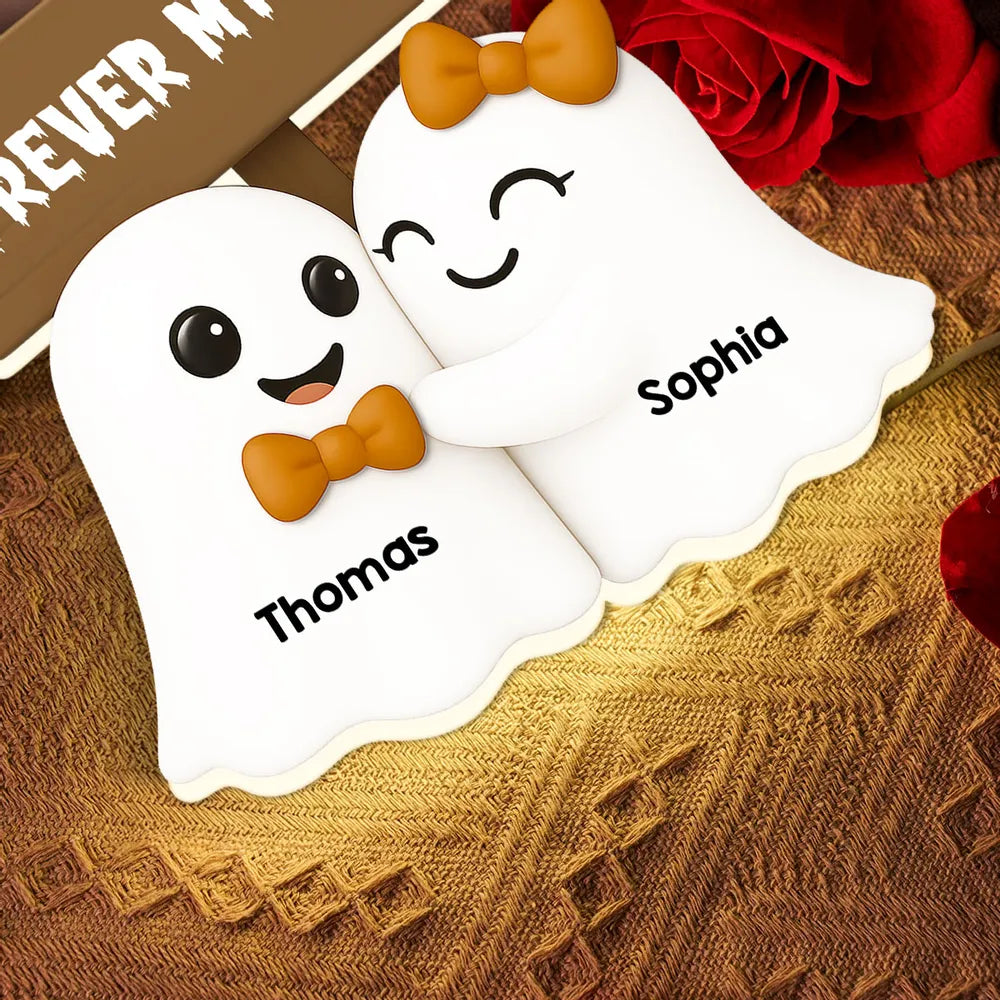 Halloween Acrylic Light Box with Cute Couple Ghosts, Fun Design and Perfect Gift Choice