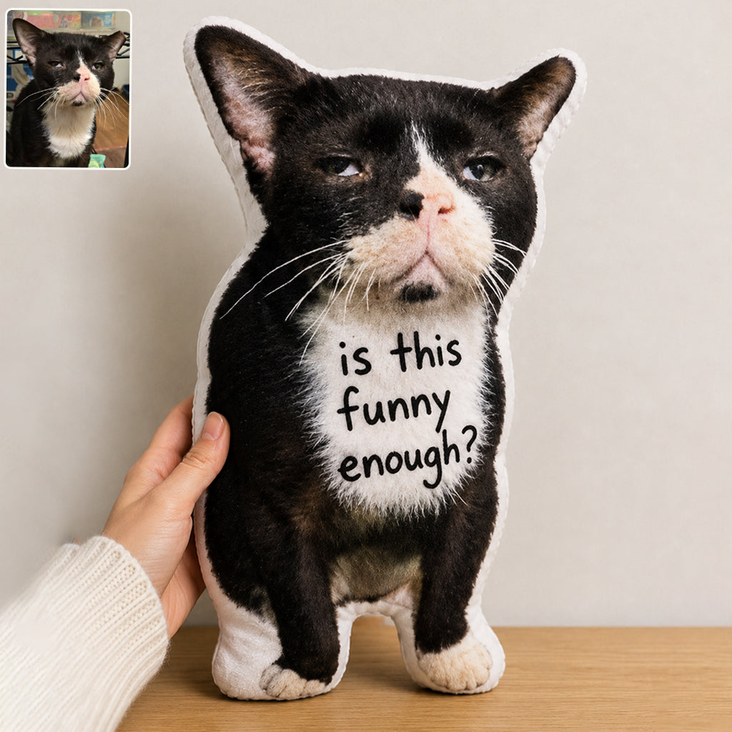 Funny Ugly Awkward Cat Dog Custom Photo - Personalized Dog Premium Faux Fur Pillow