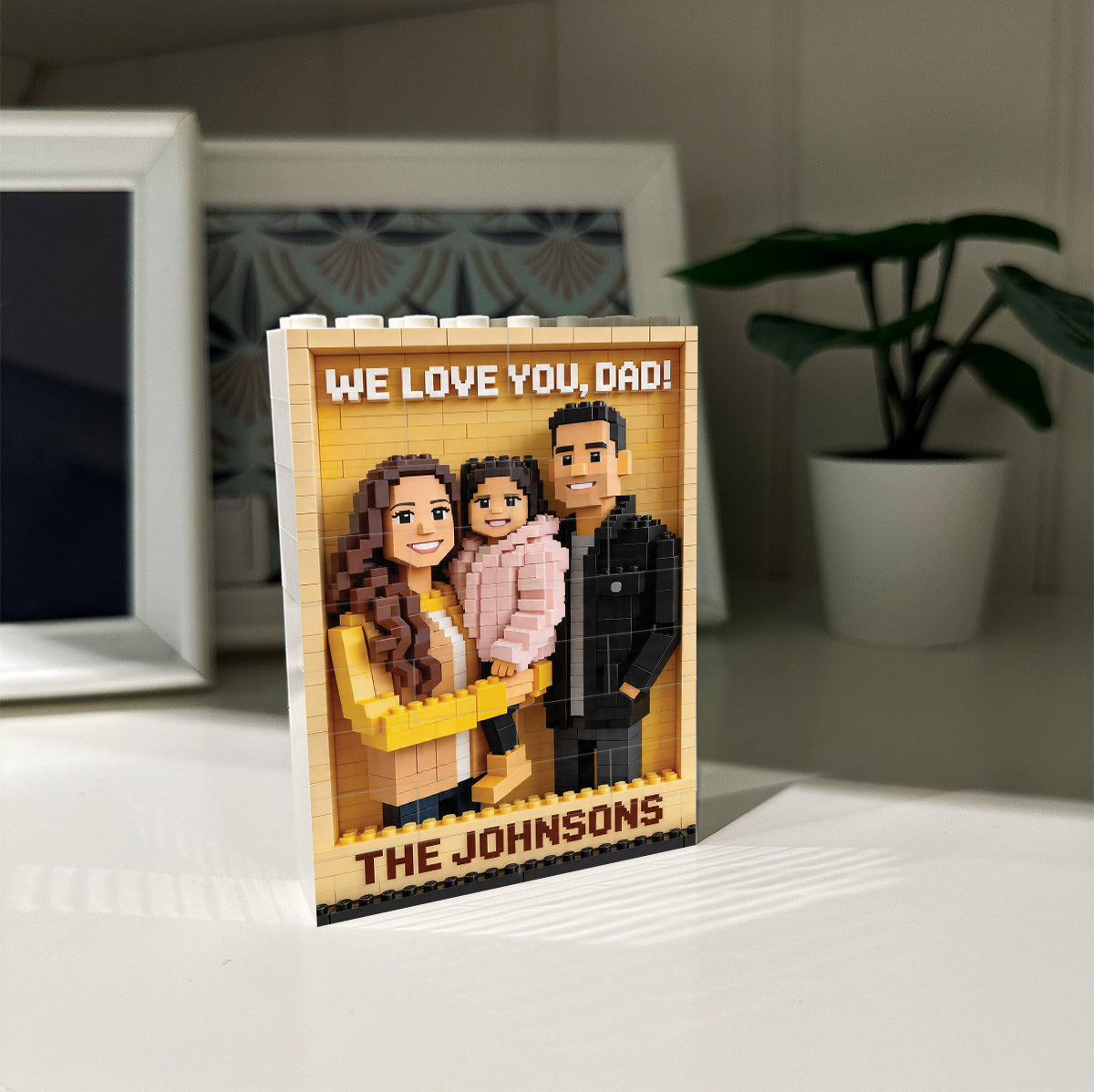 Custom Any Photo - Personalized Father One-sided Vertical Rectangle Building Brick Blocks