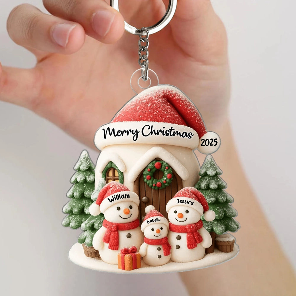 Festive Snowman Family Acrylic Ornament for Personalized Holiday Decoration, Warm Christmas Spirit, Ideal Gift for Loved Ones