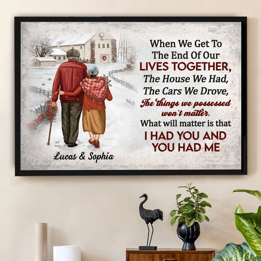 Custom Lives Together Poster for Couples – Snowy Country Walk Artwork, Sentimental Wall Art & Heartfelt Christmas or Anniversary Gift