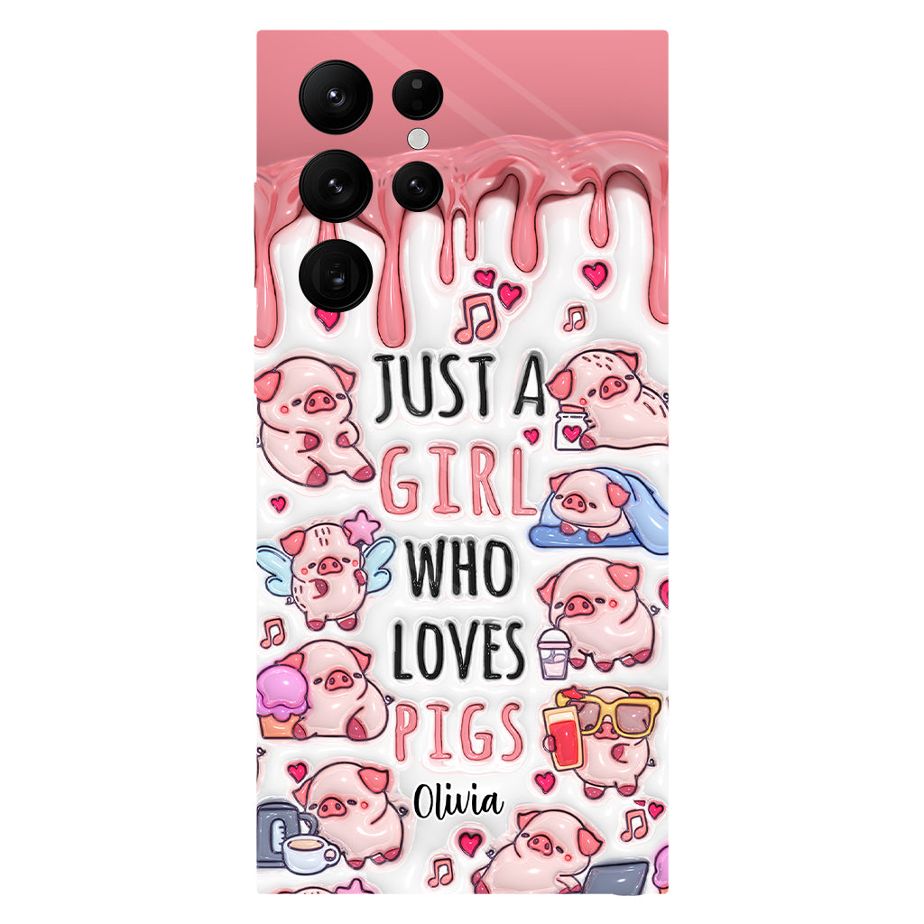 Just A Girl Who Loves Pigs - Personalized Pig Lover Full Print Phone Case