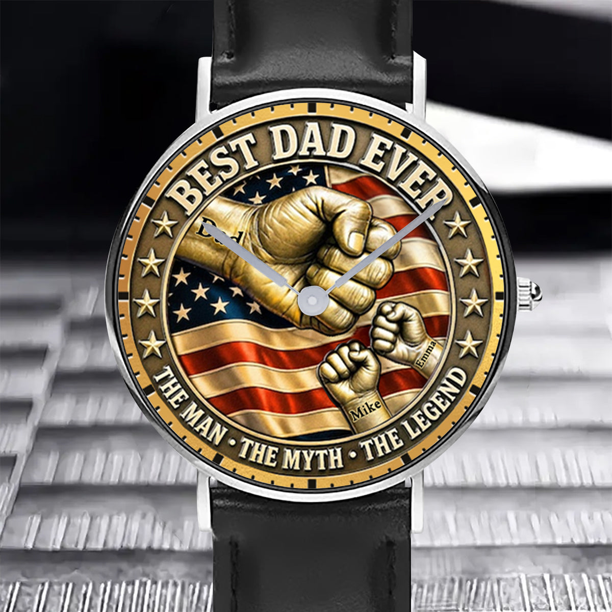 Best Dad Ever - Personalized Father Hand Watch