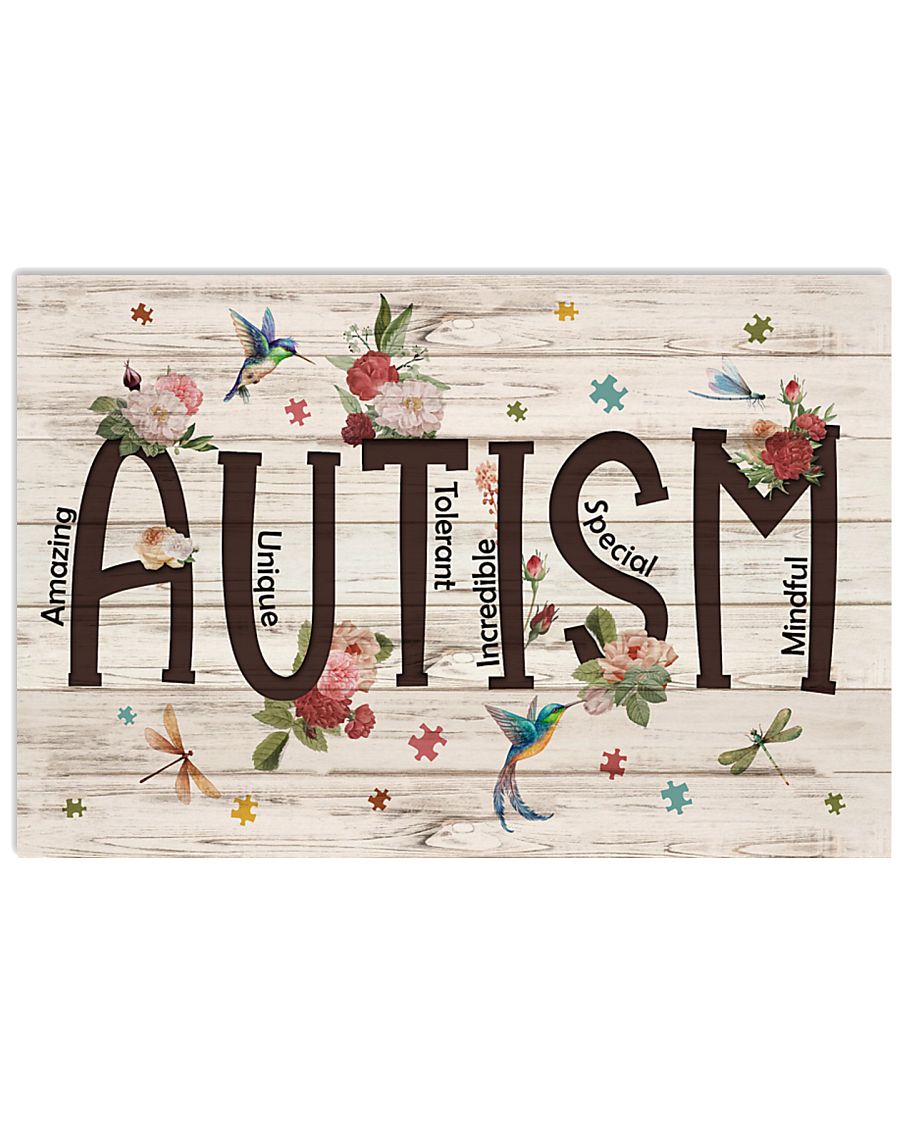 Autism Amazing Unique Tolerant Incredible - Autism Awareness Poster 0921