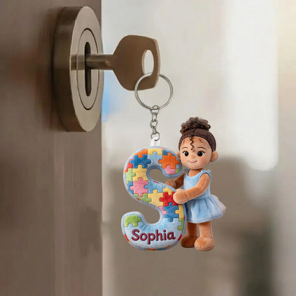 Autism Awareness Alphabet - Personalized Autism Awareness Plush Keychain