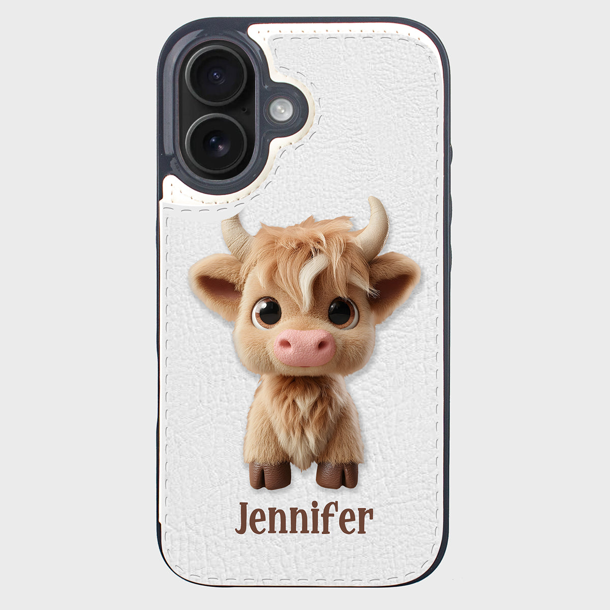 Cute Highland Cow - Personalized Highland Cow Foldable Wallet Phone Case