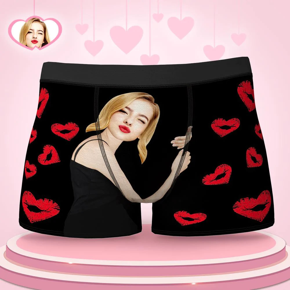 Custom Wife Or Girlfriend Face Boxers - Personalized Couple Men's boxer briefs