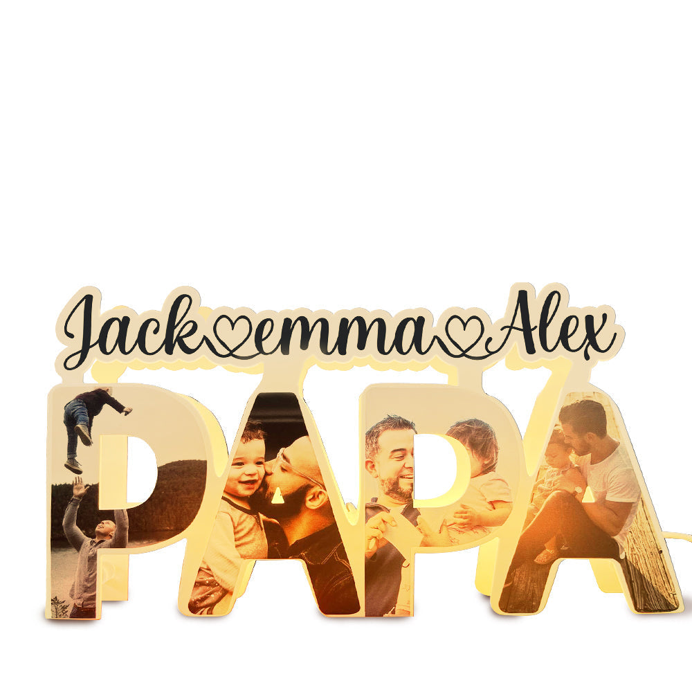Best Papa Ever - Personalized Father Dad Photo Lamp