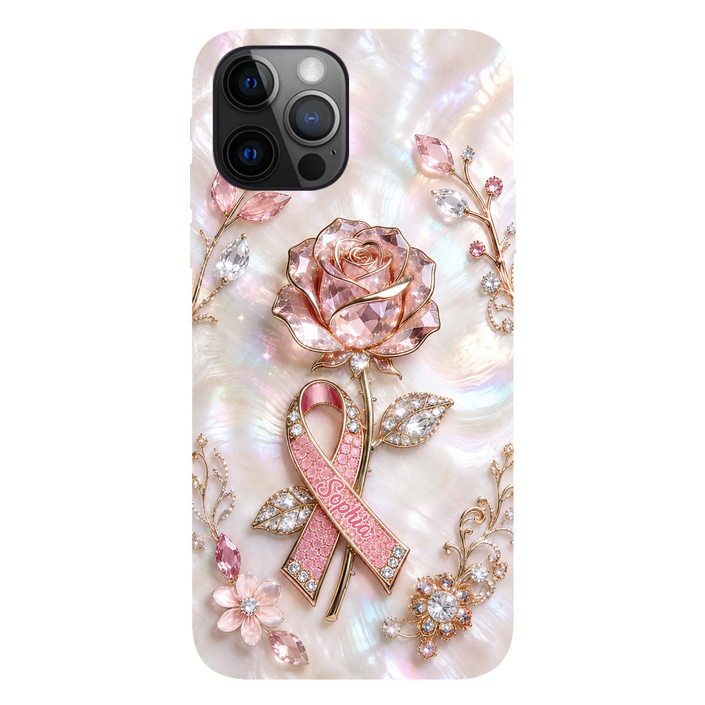 Faith Hope Love - Personalized Breast Cancer Awareness Full Print Phone Case & Phone Grip