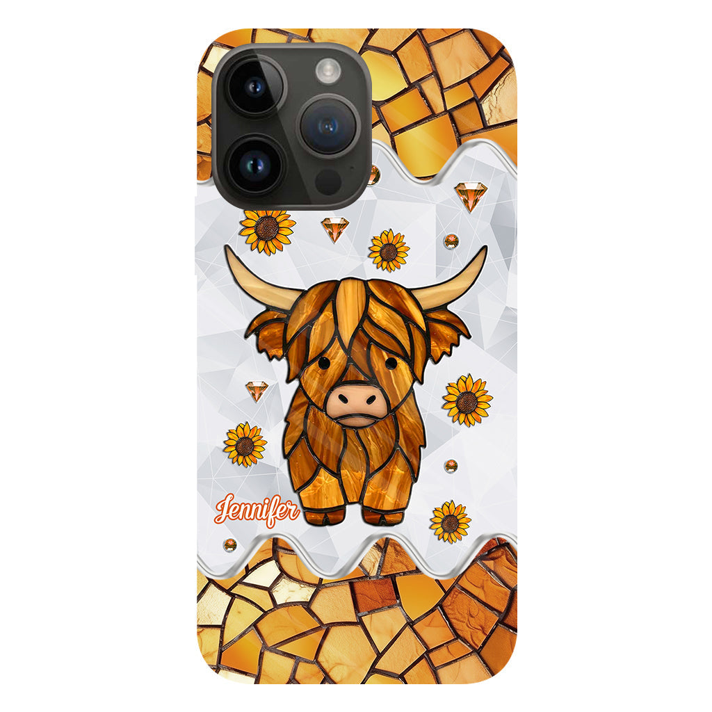 Adorable Highland Cow - Personalized Highland Cow Full Print Phone Case