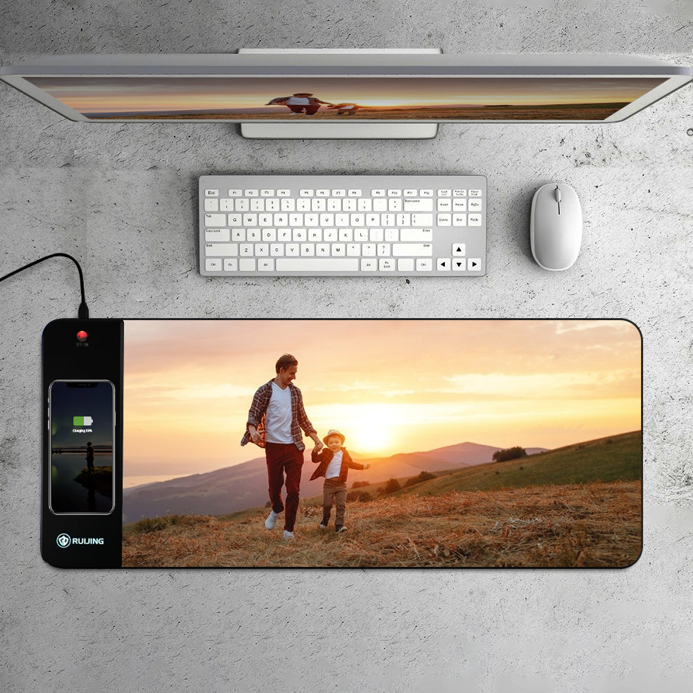 Any Photo - Personalized RGB Wireless Charger Photo LED Mouse Pad