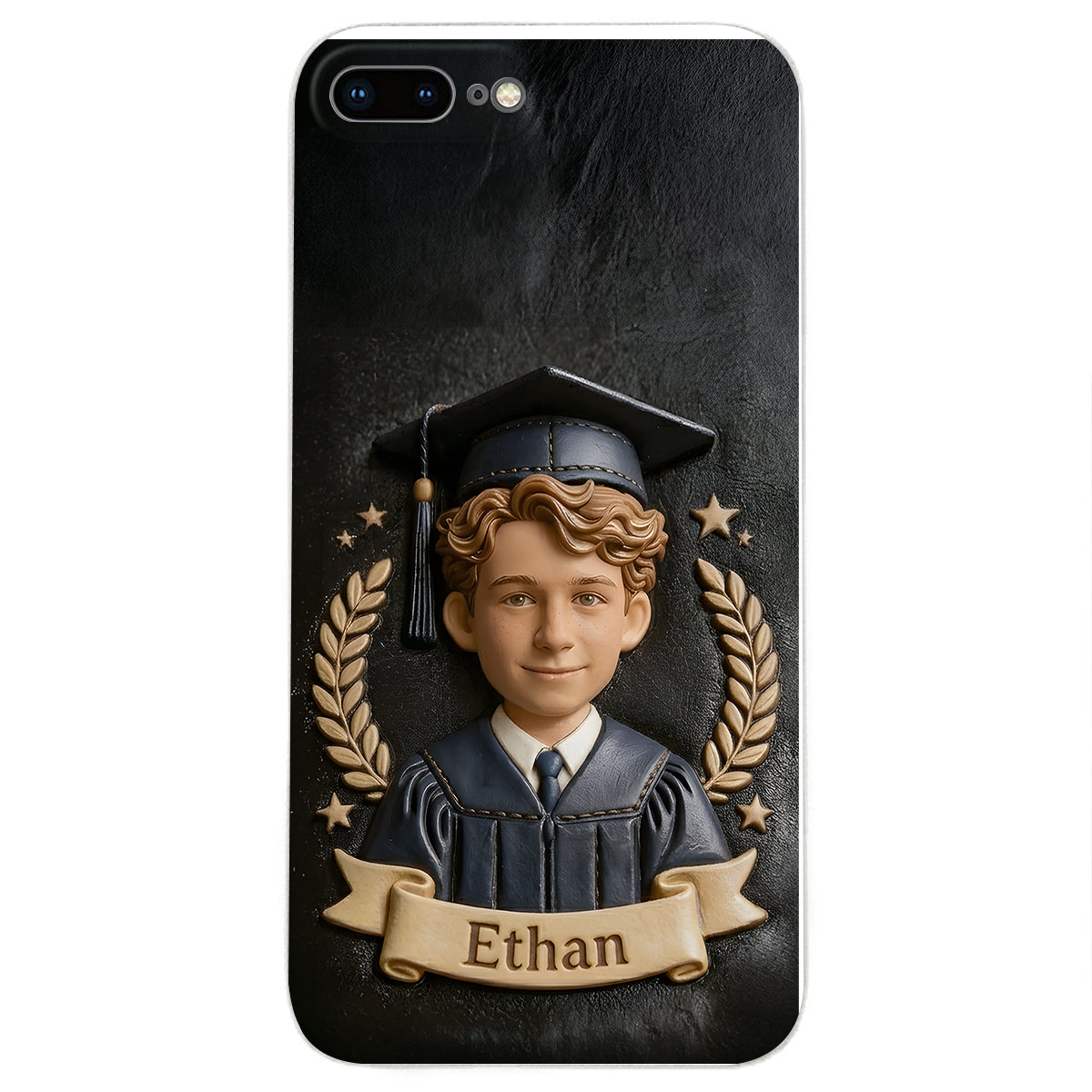 Graduation Gift - Personalized Graduation 3D Embossed Leather Phone Case