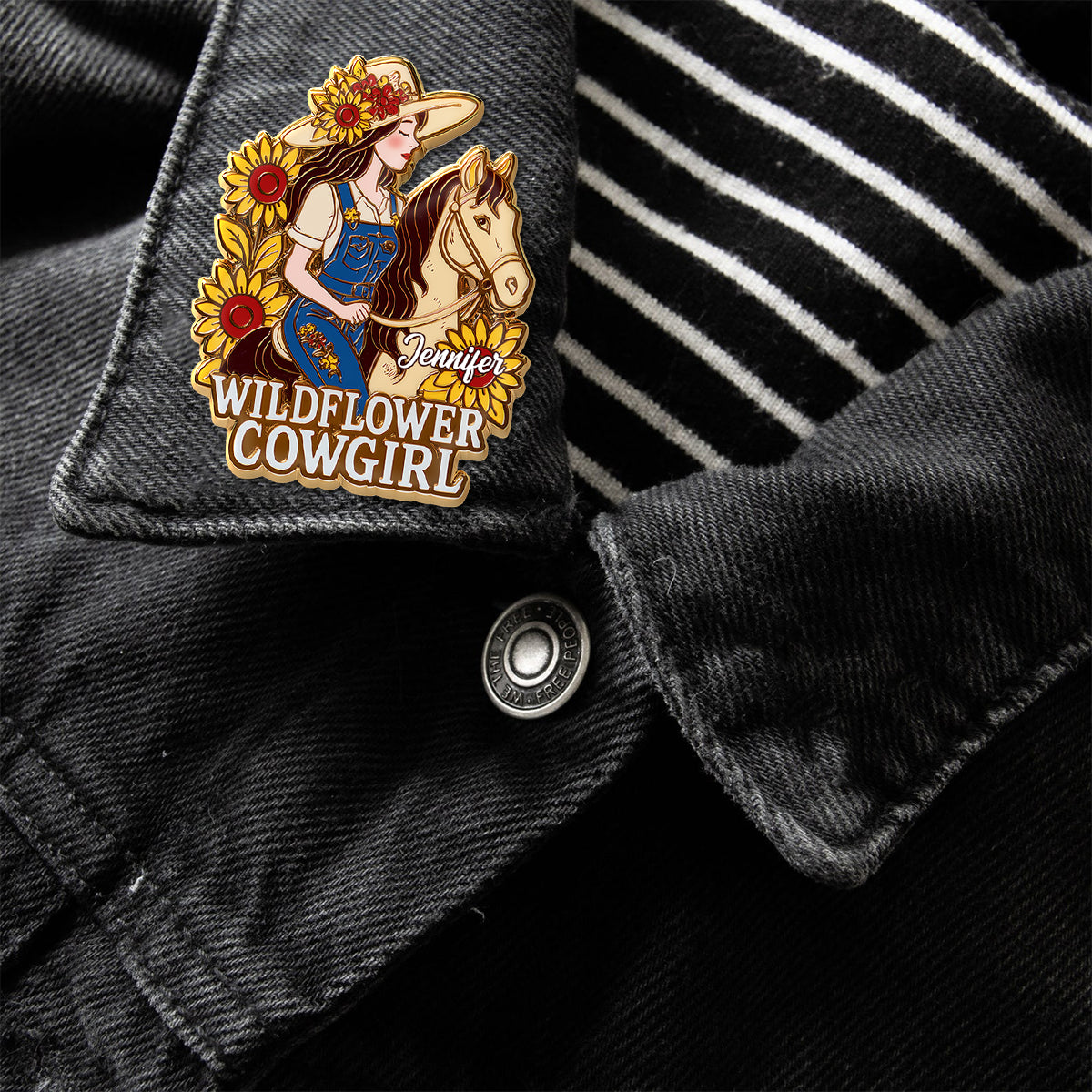 Cowgirl Wildflower - Personalized Cowgirl Pin