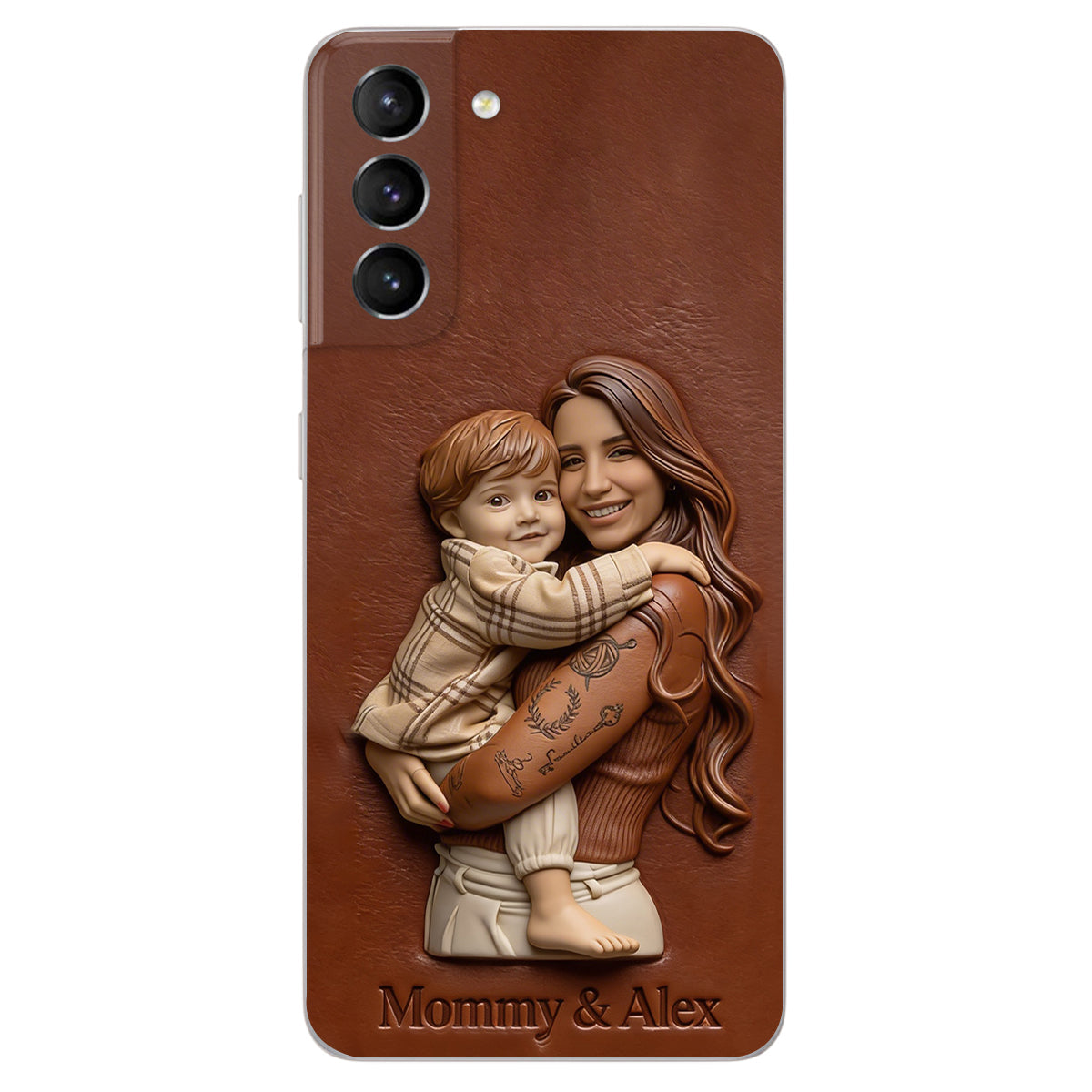 Custom Any Photo Gift For Mom, Grandma - Personalized Mother Leather Phone Case