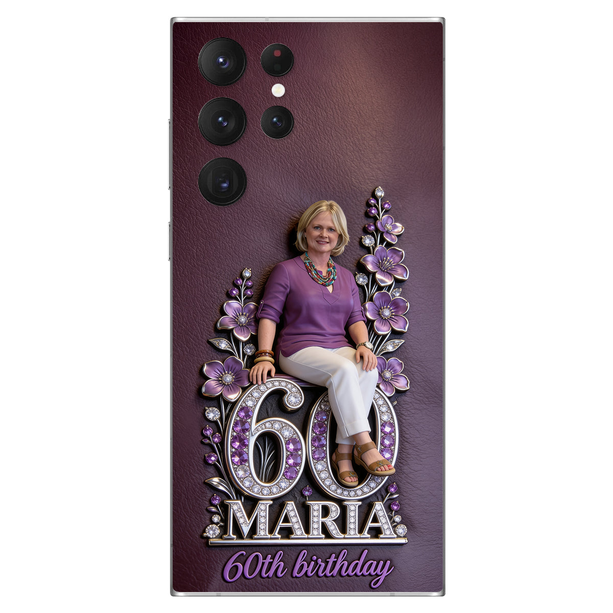 Custom Any Photo Perfect Gift For Mom, Grandma - Personalized Birthday 3D Embossed Leather Phone Case