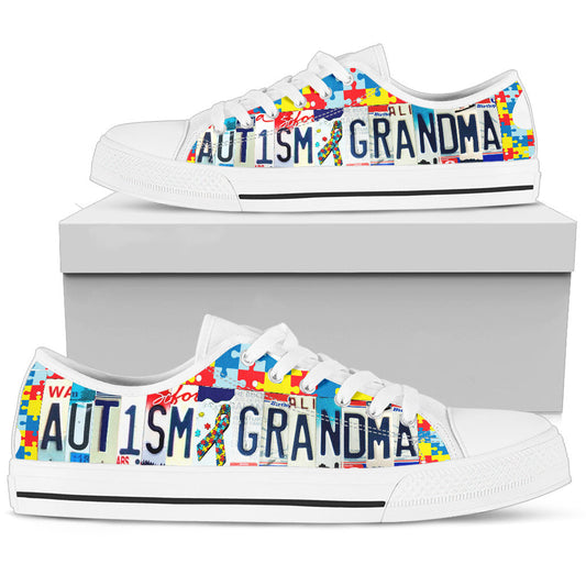 Autism grandma - Autism Awareness Low Top Shoes 0921