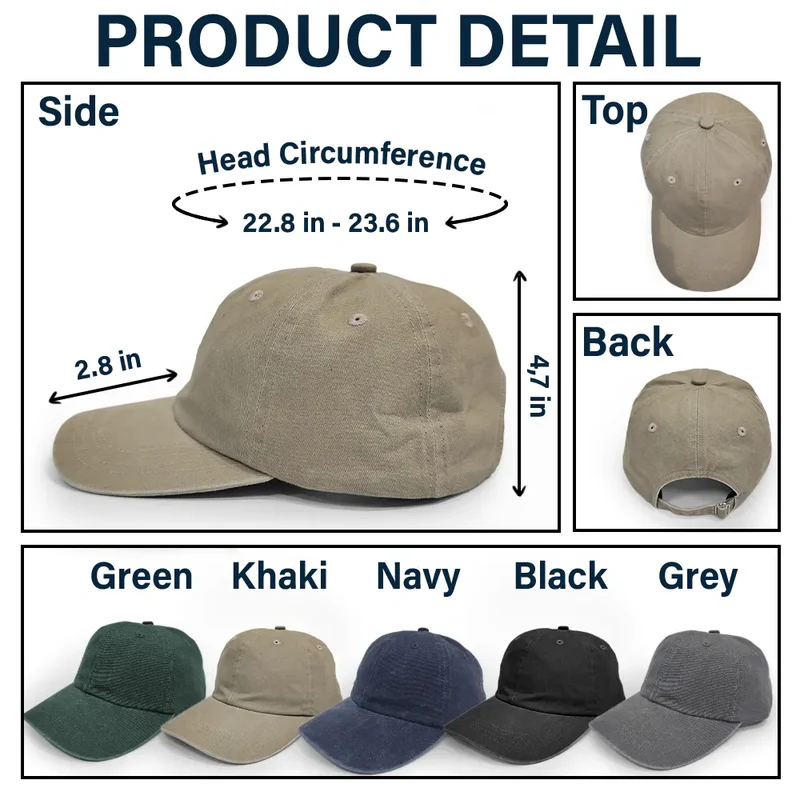 Personalized Washed Denim Baseball Cap Camping Partners For Life Outdoor Wear Vintage Look Unique Gift for Couple