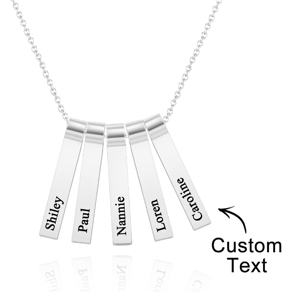 Any Name - Personalized Family Engraved Vertical 1-5 Names Necklace