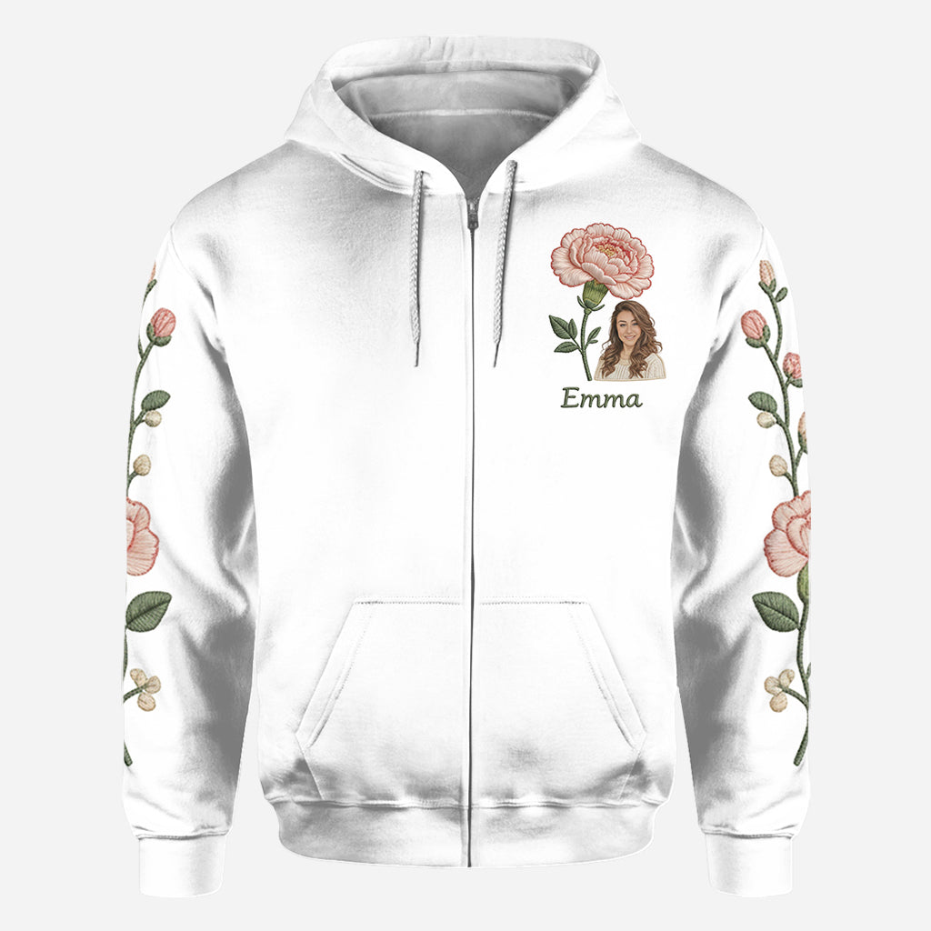Custom Any Photo Birthmonth Flower - Personalized Self Love All Over Shirt