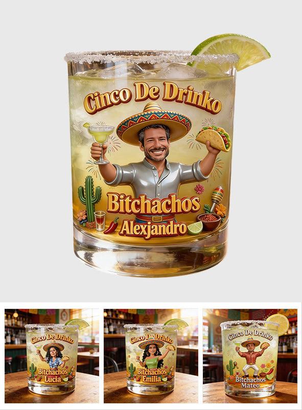 Cinco De Drinko - Personalized Cinco de Mayo Whiskey Glass