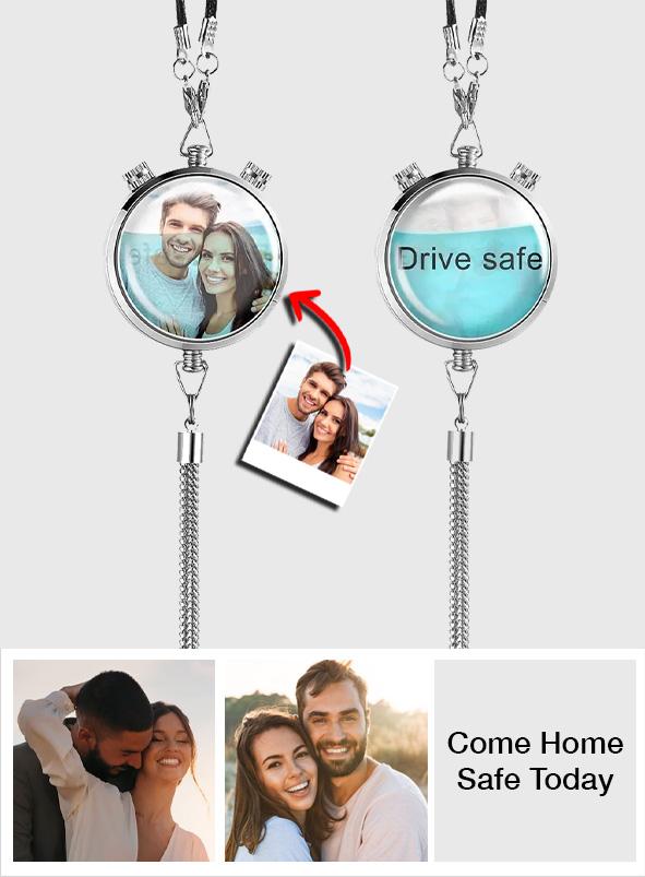 Drive Safe - Personalized Couple Photo Air Freshener Perfume Box Pendant