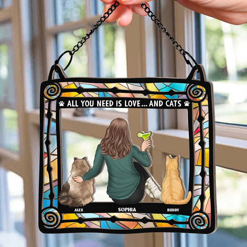 Personalized Cat & Owner Ornament - Customizable Pet-Themed Gift