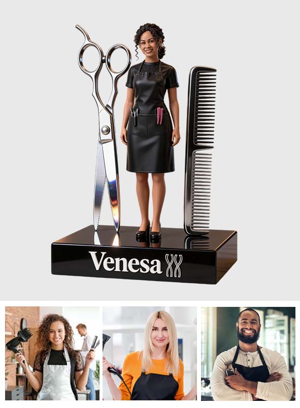 Hairdresser Gift, Hair Stylist Gift - Personalized Hairdresser Custom Shaped Acrylic Plaque