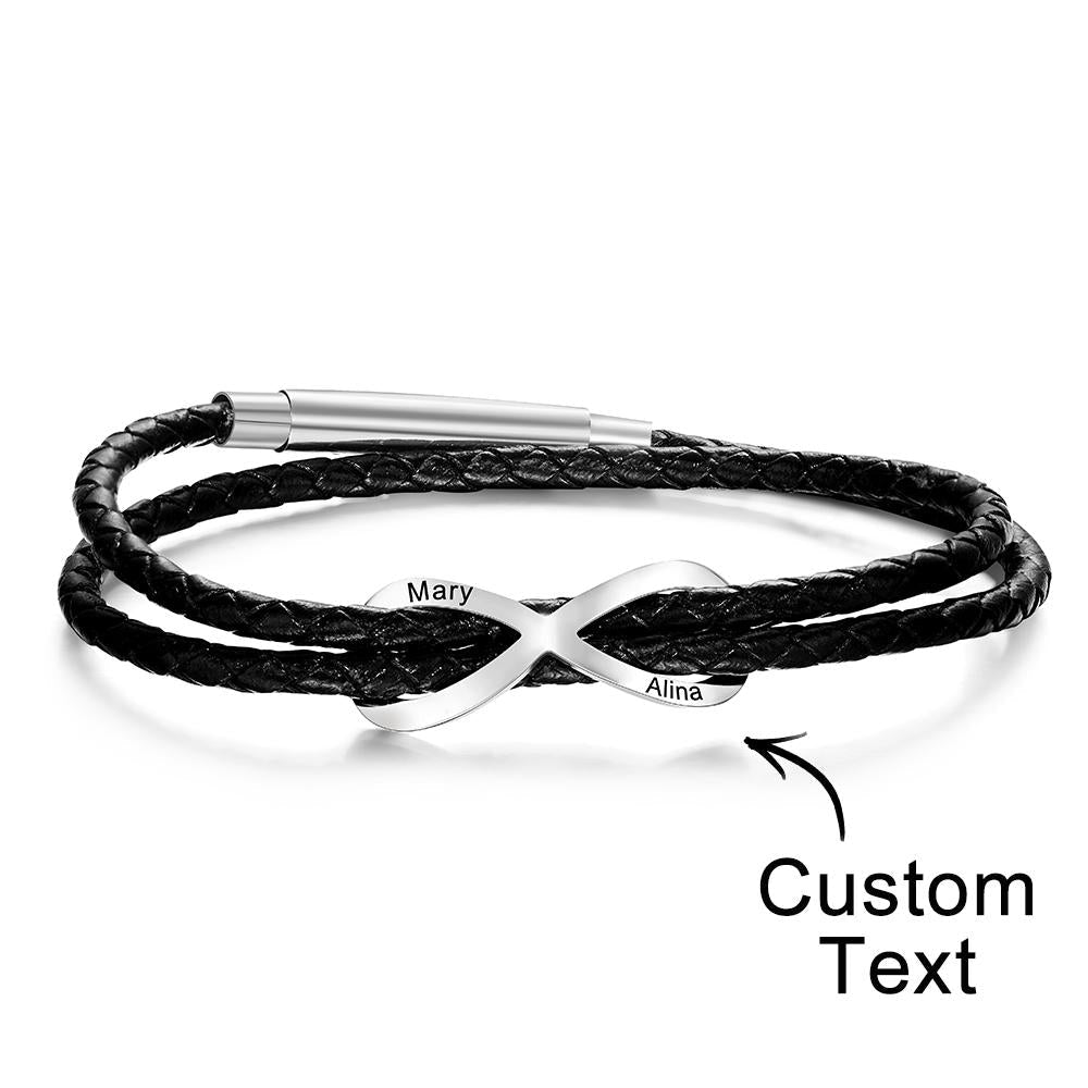 Any Names - Personalized Couple Infinity Sign Bracelet