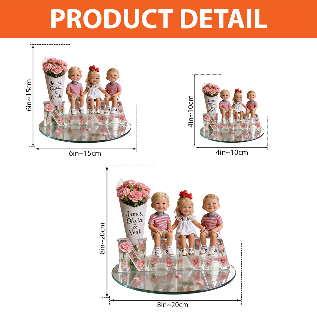 Custom Any Photo, Any Flower - Personalized Grandma Custom Shaped Acrylic Plaque