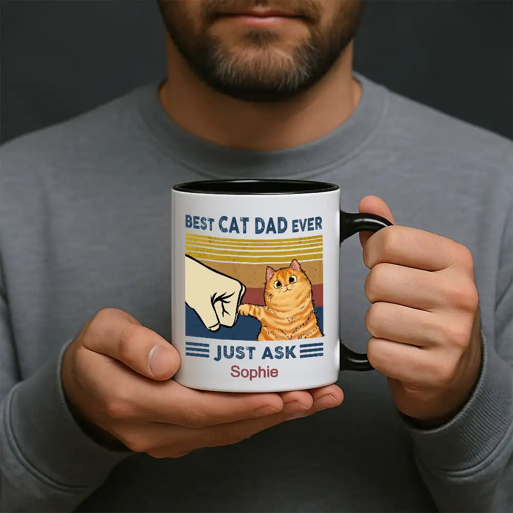Best Cat Dad Ever Just Ask Peanut – Personalized Classic Tee for Cat Lovers