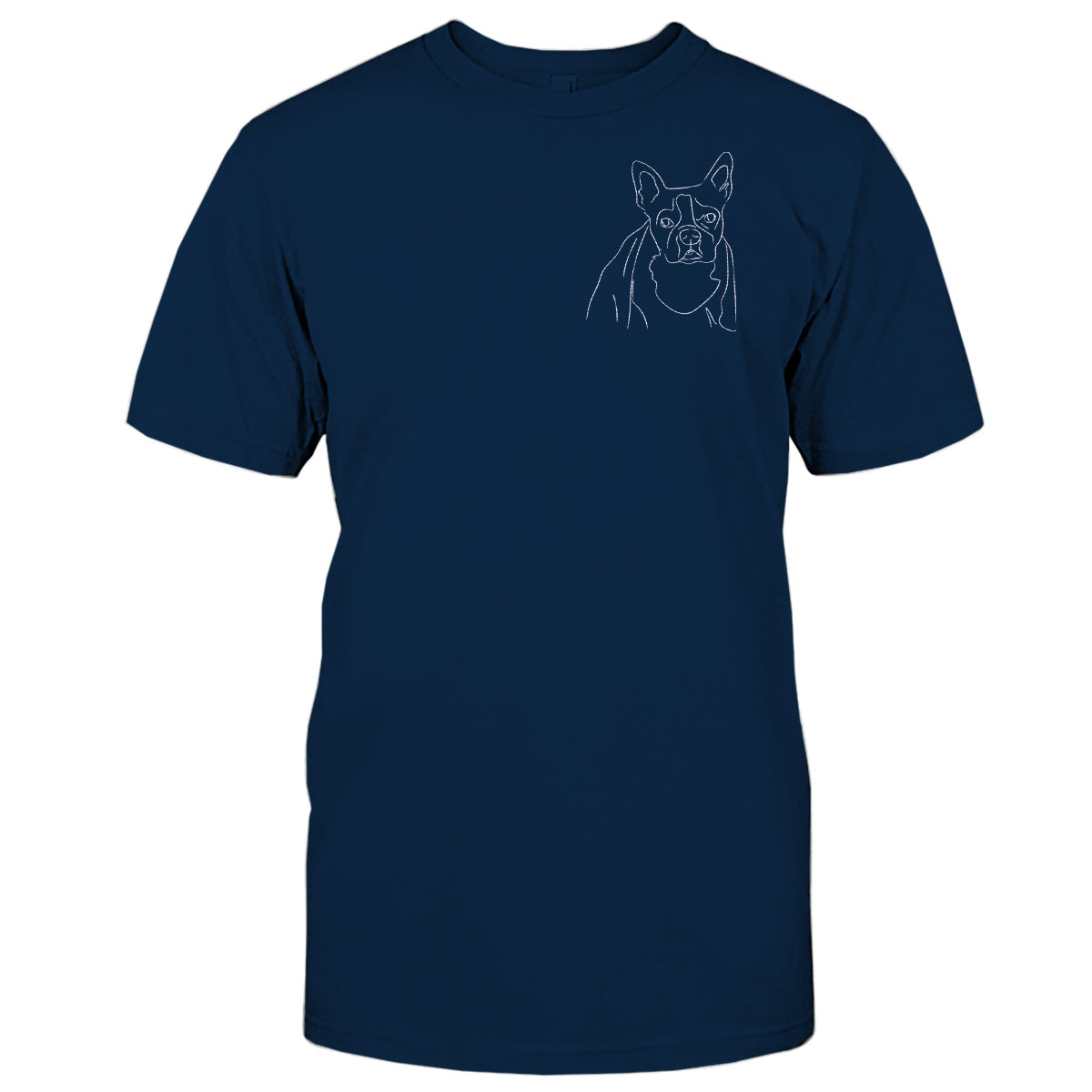 Custom Line Art - Personalized Dog Embroidered T-shirt
