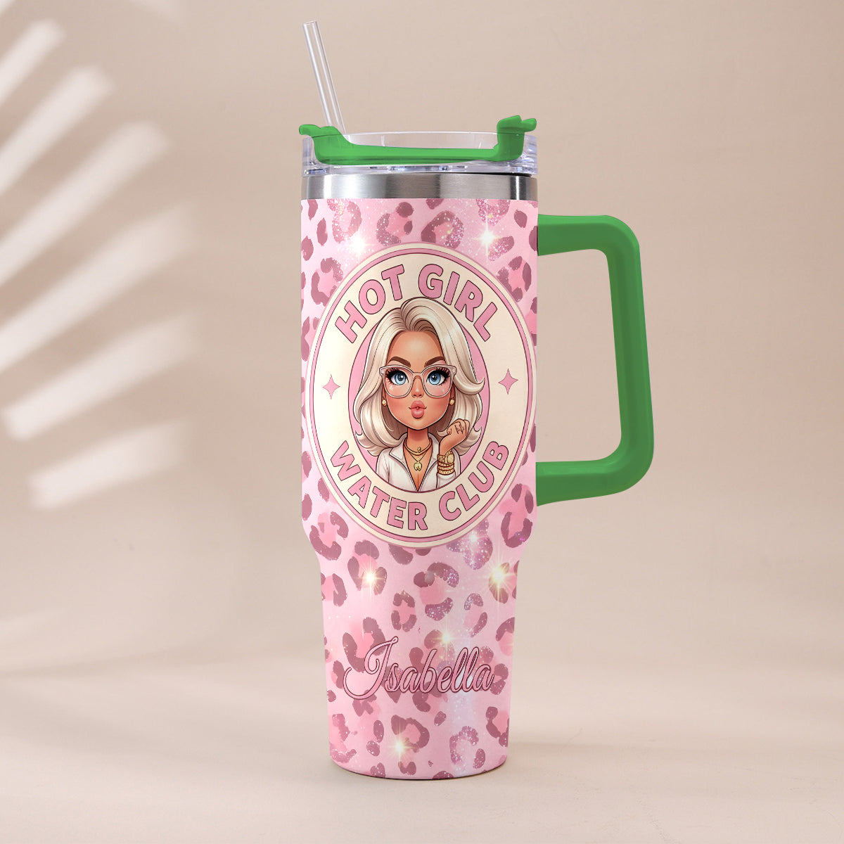 Hot Girl Water's Club, Gift for Women - Personalized Self love Tumbler With Plush Charm
