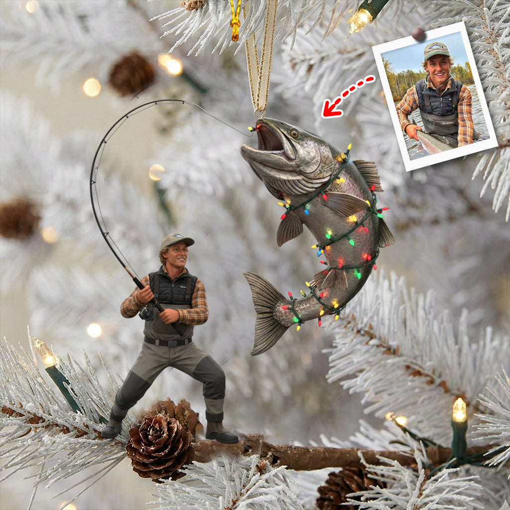 Hooked on Christmas - Personalized Fishing Ornament