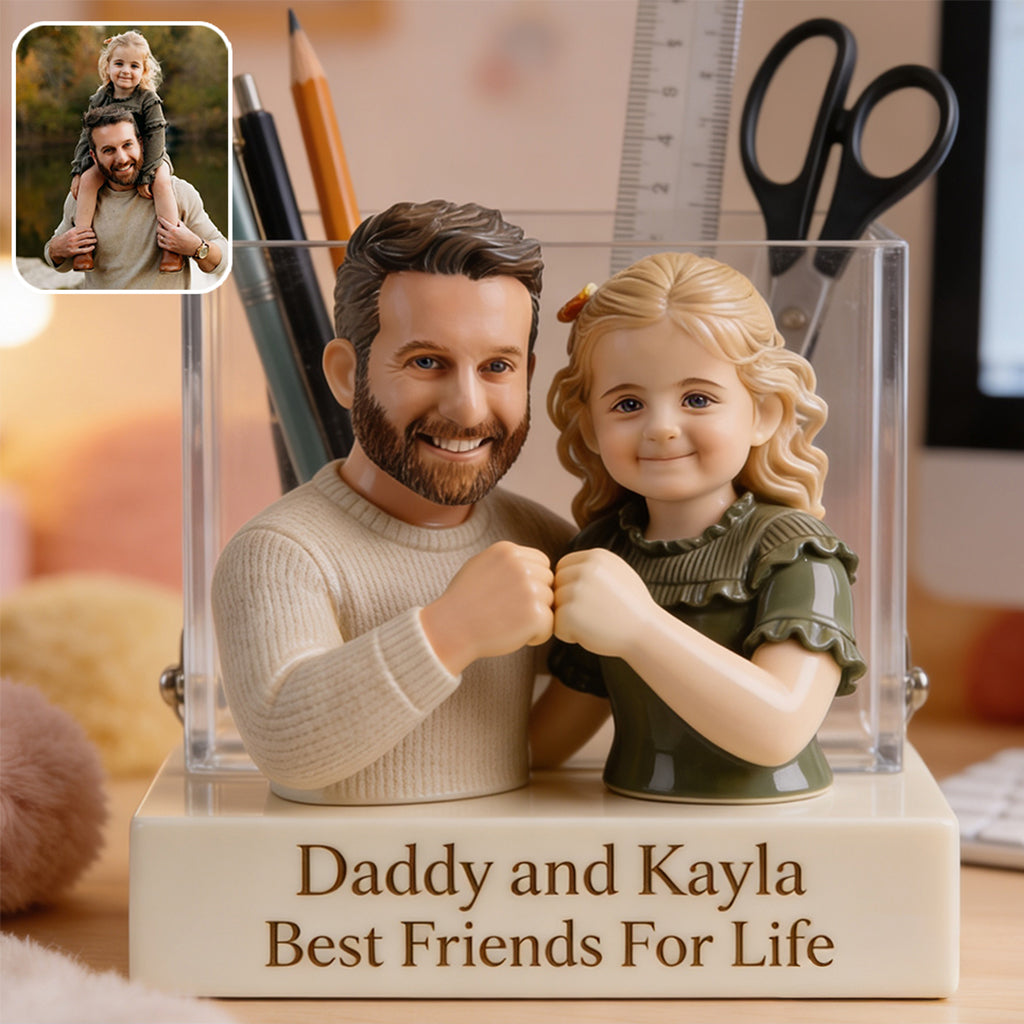 Best Friends For Life - Personalized Father Acrylic Pen Holder