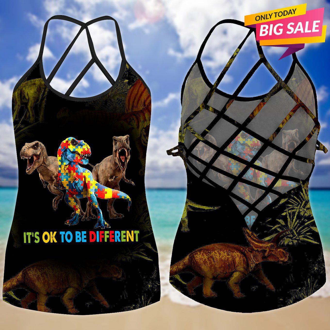 Autism Love - Autism Awareness Cross Tank Top 0921