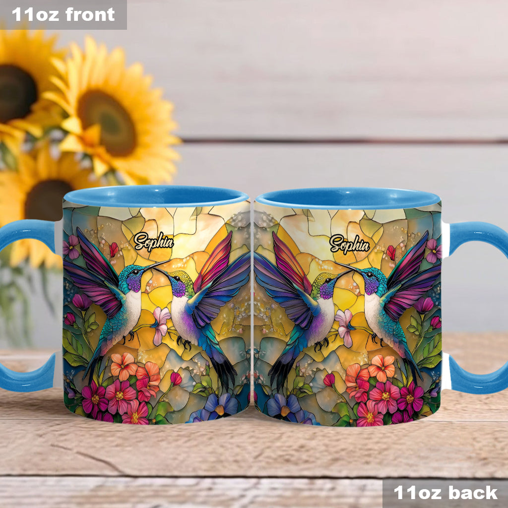 Beautiful Hummingbird - Personalized Hummingbird Accent Mug