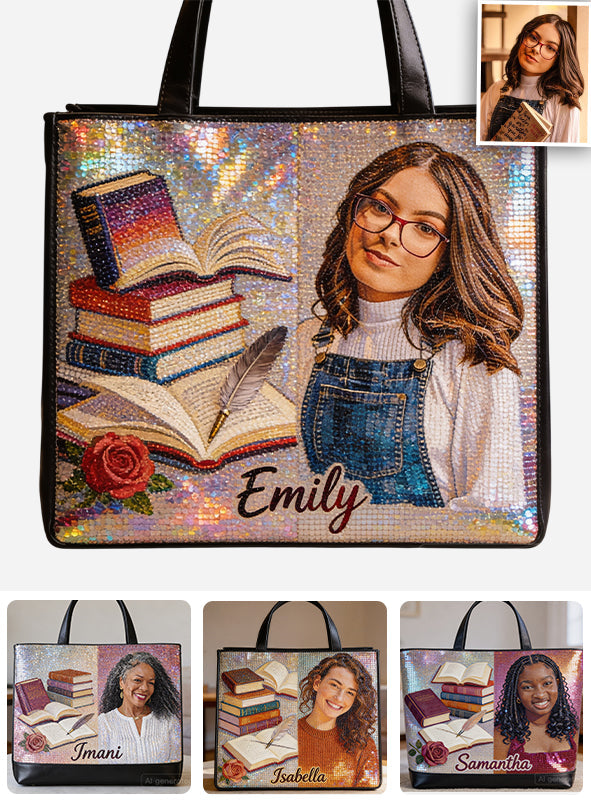 Custom Any Photo Love Books - Personalized Book Tote Bag