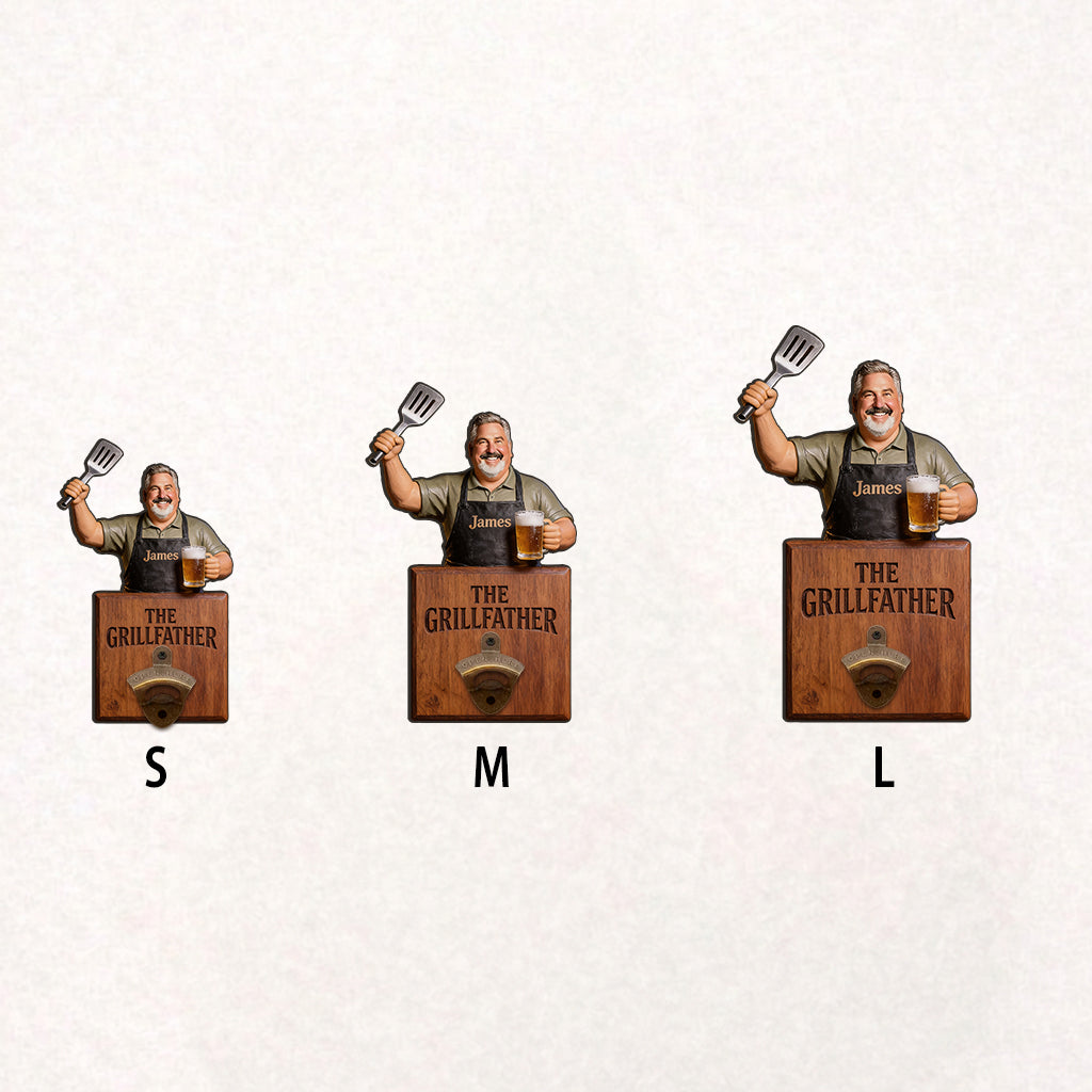 Grill & Brew - Personalized Father Wall Bottle Opener